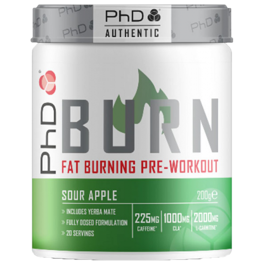 PhD BURN Pre-Workout Powder - 200g Sour Apple